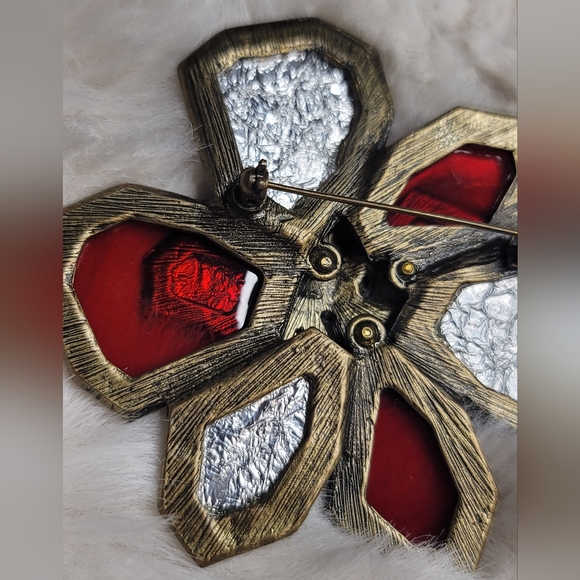 Metallic Red Brooch - Picture 3 of 6